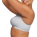  Double Support Cotton Wire-Free Bra Womens Full Coverage Cool Comfort, Gray, 34C