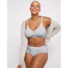 Bali Double Support Cotton Wire-Free Bra Womens Full Coverage Cool Comfort, Gray, 34C