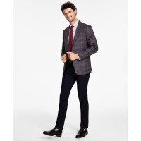 Bar III Mens Slim Fit Knit Sport Coat Blazer Brown 36S