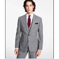 Bar III Men’s Slim-Fit Black/White Plaid Suit Jacket 40R