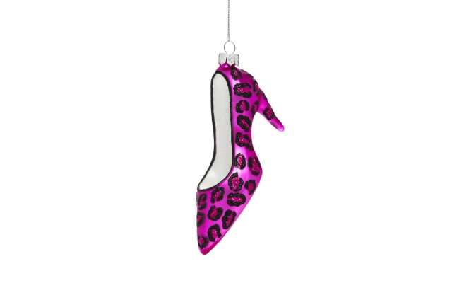 Bloomingdale’s Glass High Heel Ornament, Pink