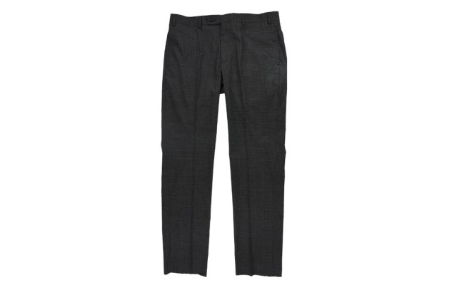  Mens Slim Fit Plaid Dress Pants Slacks, Grey, 33W x 32L