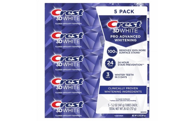 3D White Advanced Whitening Toothpaste, 5.2 oz, 5-count 3D White Advanced Whitening Toothpaste, 5.2 oz, 5-count