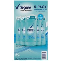 Degree Women's Shower Clean Dry Protection Deodorant Stick, 2.6 oz 5 Pk.