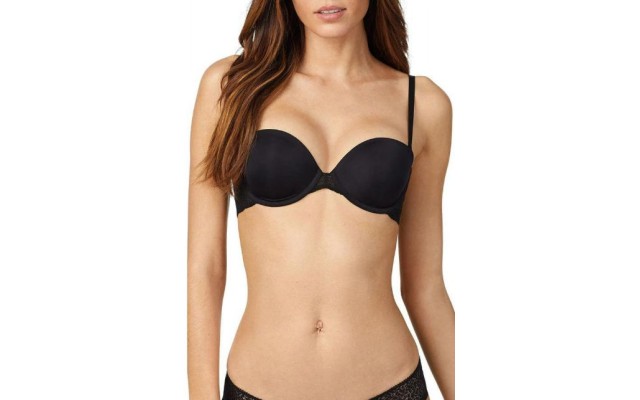  womens Modern Lace Strapless Bra 38C, Black