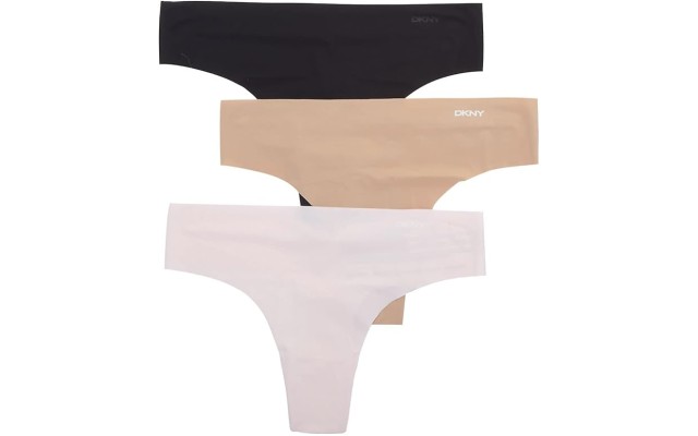  Women’s Thong – 3 Pack, DK5026B, Black/Blush/Beige, L