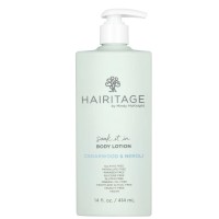 Hairitage Soak It In Cedarwood & Neroli Scented Body Lotion | Niacinamide, Jojoba Oil, & Avocado Oil for All Skin Types | Rosemary & Orange Essential Oils, 14 fl oz