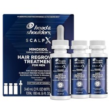 Head & Shoulders Scalp X 5% Minoxidil Hair Regrowth 2x Daily Leave-On Treatment for Men's Thinning Hair & Hair Loss, 3-Month Supply, 2 Fl Oz Each, (Set of 3)