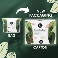 L. Ultra Thin Pads for Women, Regular, 100% Pure Cotton Top Layer 56 Ct L. Ultra Thin Pads for Women, Regular, 100% Pure Cotton Top Layer 56 Ct