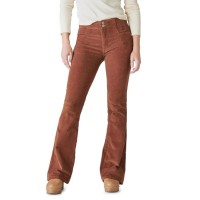 Lucky Brand Womens Stevie High Rise Flare Casual Corduroy Pants, Brown, 4