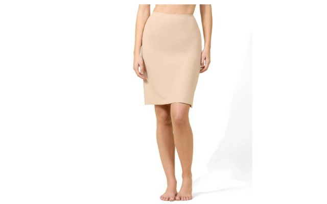  Women’s High-Waist Double-Bonded 22″ Half Slip – Womens – Female, XS, Beige