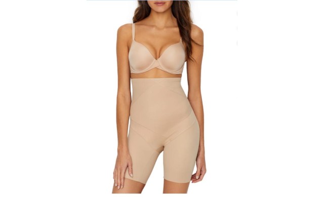  Womens Tummy Tuck Firm Control Thigh Slimmer, Nude, Large