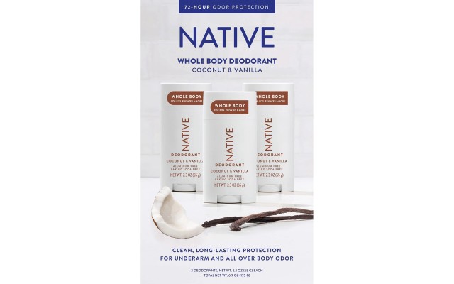  Whole Body Aluminum-Free Deodorant, Coconut & Vanilla, 2.3 Ounce (3 Pack)