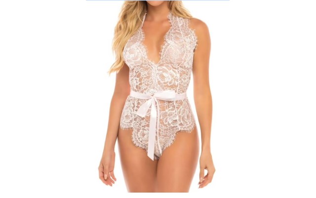  Womens Naomi Lace Teddy Style-52-11025, Small, White