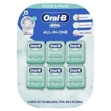 Oral-B Glide All-In-One Mint Flavor Dental Floss, 44 m, 6 pk.