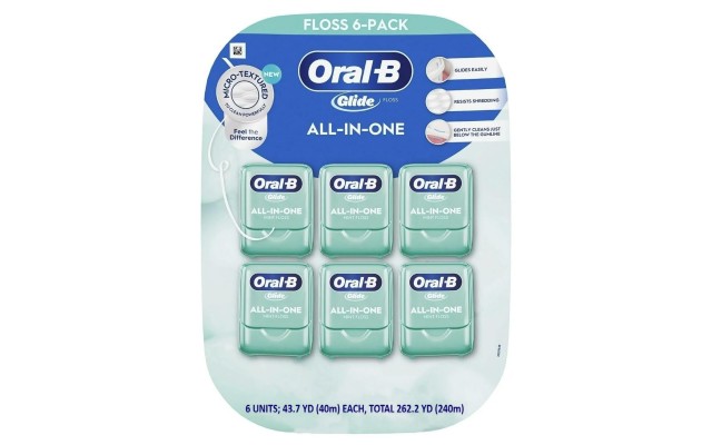 Glide All-In-One Mint Flavor Dental Floss, 44 m, 6 pk. Glide All-In-One Mint Flavor Dental Floss, 44 m, 6 pk.