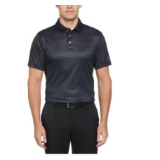 PGA TOUR Men’s Athletic-Fit Regimental Golf-Print Performance Golf Polo Shirt Small