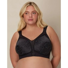 Playtex Bra 18 Hour Ultimate Shoulder Comfort Wirefree Women’s Wide Straps 4693, Black, 48DDD