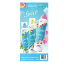 Secret Dry Spray Antiperspirant Deodorant for Women, Vanilla, Wild Rose and Waterlily (4.1 oz., 3 pk.)