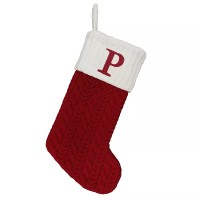 St. Nicholas Square Monogram Christmas Stocking, P