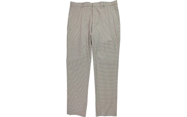  Mens TH Flex Stretch Plaid Casual Trouser Pants, Beige, 38x30