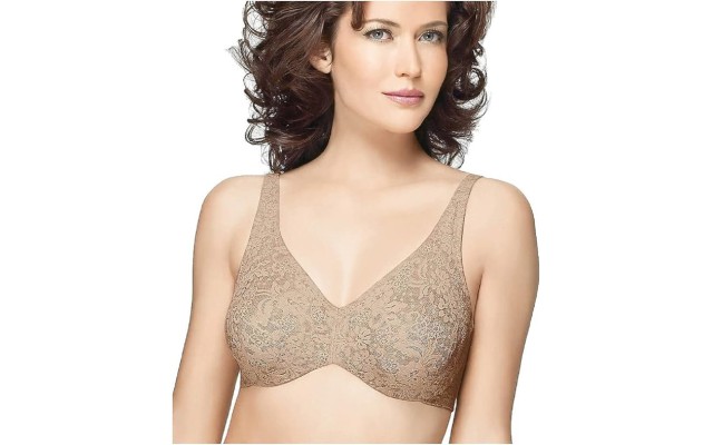  Women’s Halo Lace Full Coverage Underwire Bra, Toast, 34DD