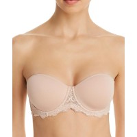 Women’s Simone Perele Caresse Strapless Underwire Bra, Size 32E  – Beige