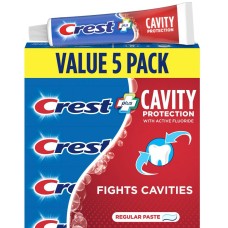 Crest Fluoride Anticavity Toothpaste, MMF7 Prevents Cavities Before They Start, Regular Paste, 8.2 Ounce (Pack of 5)