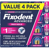 Fixodent Advanced Max Hold Denture Adhesive 2.2 Oz (Pack of 4) Fixodent Advanced Max Hold Denture Adhesive 2.2 Oz (Pack of 4)