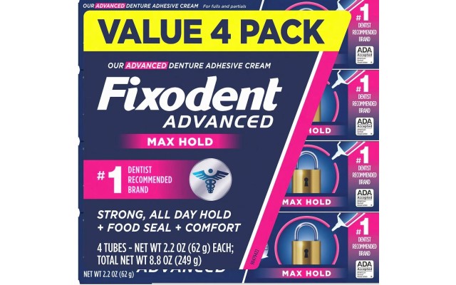 Advanced Max Hold Denture Adhesive 2.2 Oz (Pack of 4) Advanced Max Hold Denture Adhesive 2.2 Oz (Pack of 4)