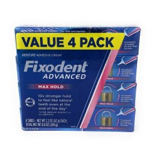 Fixodent Advanced Max Hold Denture Adhesive 2.2 Oz (Pack of 4)