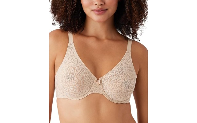  Halo Lace Underwire Bra 851205 Women’s Bra Naturally Nude : 36DDD, Lace/N