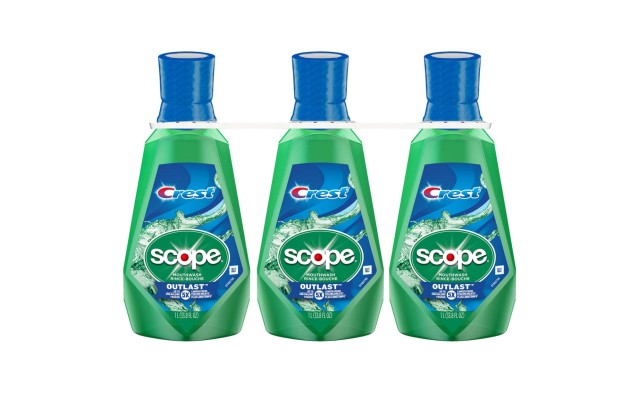  Scope Outlast Mouthwash, Long Lasting Mint, 33.8 Fluid Ounce (3 Pack)