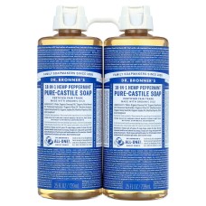 Dr. Bronner's Hemp Peppermint Pure-Castile Soap, 25 Fluid Ounce (Pack of 2)