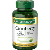 Natures Bounty Cranberry Fruit 4200mg with Vitamin C, Herbal Supplement, Supports Urinary Health, 300 Rapid Release Softgels Natures Bounty Cranberry Fruit 4200mg with Vitamin C, Herbal Supplement, Supports Urinary Health, 300 Rapid Release Softgels
