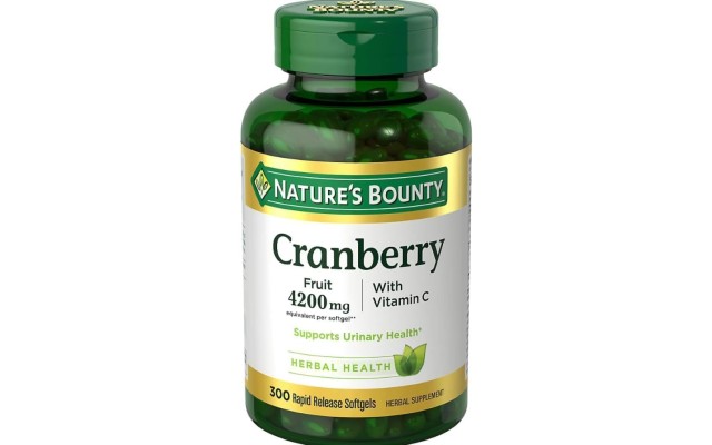 Natures Bounty Cranberry Fruit 4200mg with Vitamin C, Herbal Supplement, Supports Urinary Health, 300 Rapid Release Softgels Natures Bounty Cranberry Fruit 4200mg with Vitamin C, Herbal Supplement, Supports Urinary Health, 300 Rapid Release Softgels