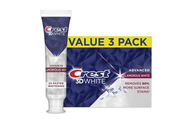 3D White Advanced Glamorous White Teeth Whitening Toothpaste, 3.3 oz, Pack of 3 3D White Advanced Glamorous White Teeth Whitening Toothpaste, 3.3 oz, Pack of 3