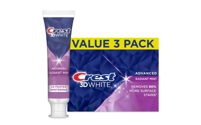  3DWhite Advanced Whitening Toothpaste, Radiant Mint, 3.3 oz, 3 Pack