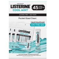 Listerine On-The-Go Cool Mint Mouthwash Sachets, Alcohol Free, 45 ct.