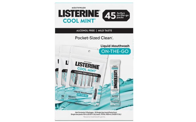  On-The-Go Cool Mint Mouthwash Sachets, Alcohol Free, 45 ct.