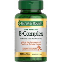 Nature’s Bounty Time Released B-Complex, Energy & Metabolism Support, with Vitamin C & Folic Acid, 250 Tablets Nature’s Bounty Time Released B-Complex, Energy & Metabolism Support, with Vitamin C & Folic Acid, 250 Tablets
