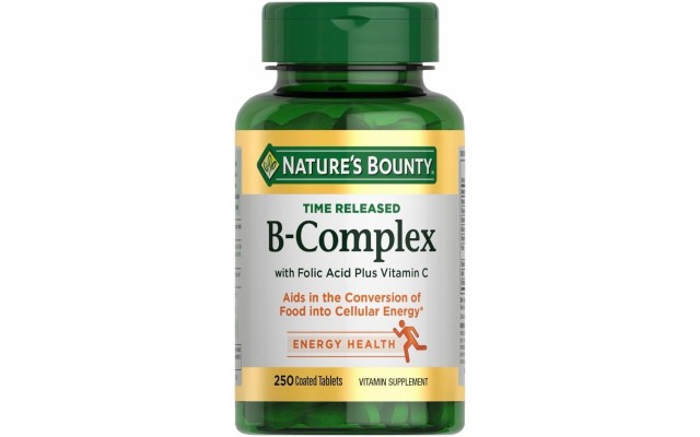 Nature’s Bounty Time Released B-Complex, Energy & Metabolism Support, with Vitamin C & Folic Acid, 250 Tablets Nature’s Bounty Time Released B-Complex, Energy & Metabolism Support, with Vitamin C & Folic Acid, 250 Tablets