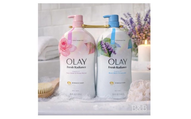  Fresh Radiance Body Wash Twin Pack, Rose Water & Sweet Nectar + Birch Water & Lavender, 35 fl oz Each