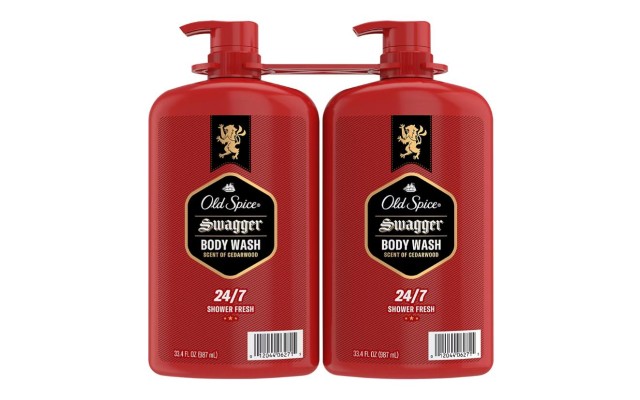  Men's Swagger Body Wash Pump, Cedarwood Scent, 24/7 Shower Fresh, 2 pk./33.4 oz.