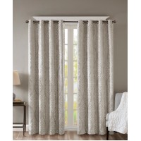 SunSmart Mirage 50″ x 95″ Damask Total Blackout Curtain Panel, Gray