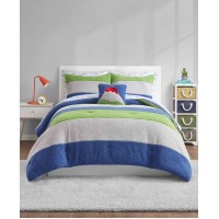 Urban Dreams Taylor Colorblocked Sherpa 8-Pc. Full Comforter Set, Blue/Gray