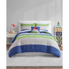 Urban Dreams Taylor Colorblocked Sherpa 8-Pc. Full Comforter Set, Blue/Gray