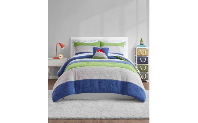 Taylor Colorblocked Sherpa 8-Pc. Full Comforter Set, Blue/Gray Taylor Colorblocked Sherpa 8-Pc. Full Comforter Set, Blue/Gray