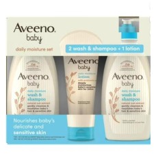 Aveeno Baby Moisture Set, 2 Wash & Shampoo + Lotion, 44 Fluid Ounce
