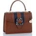  Whiskey Portico Top Handle Leather Mini Francine Satchel Bag Purse